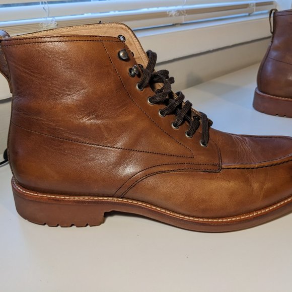 Warfield & Grand Lace-up Moc Toe Boot - Cognac